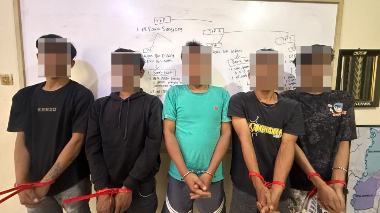 Polsek Serang Baru Amankan Lima Orang Terkait Dugaan Penyalahgunaan Narkotika